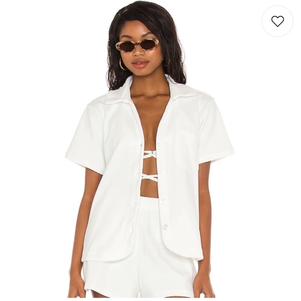 Frankies Bikinis SET: Coco terry button up and coco terry shorts